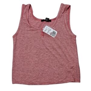 NWT Forever 21 Knit Tank Top White Red Striped Size Medium